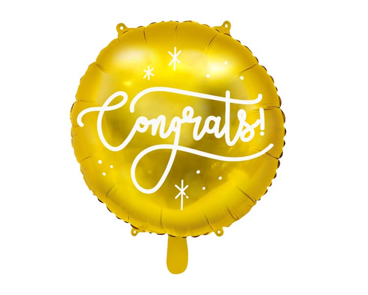 Foliový balónek zlatý Congrats +HELIUM
