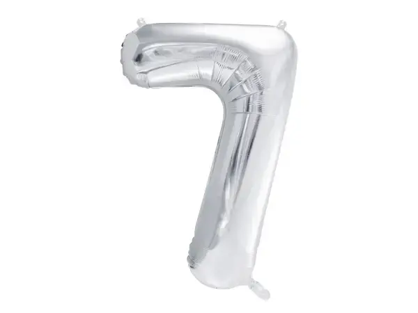 Foliový balónek číslice 7 stříbrná 86cm +HELIUM