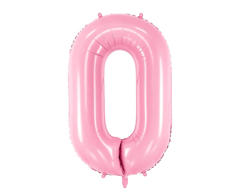 Foliový balónek číslice 0 růžová 86cm +HELIUM