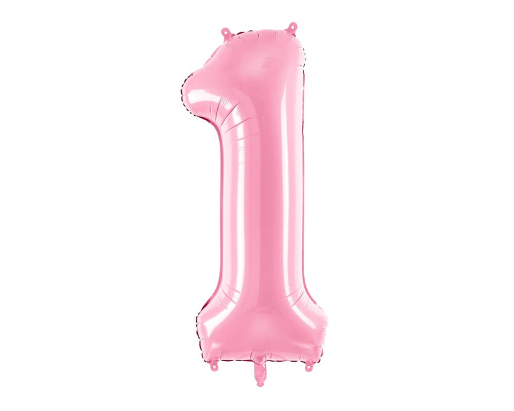 Foliový balónek číslice 1 růžová 86cm +HELIUM