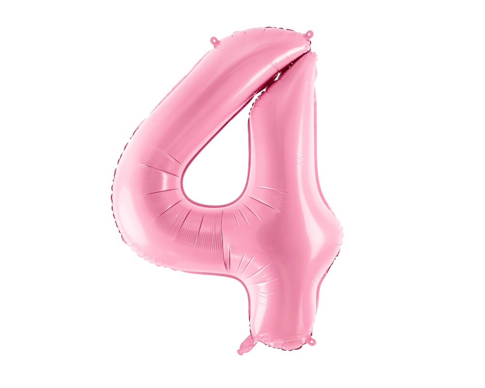 Foliový balónek číslice 4 růžová 86cm +HELIUM