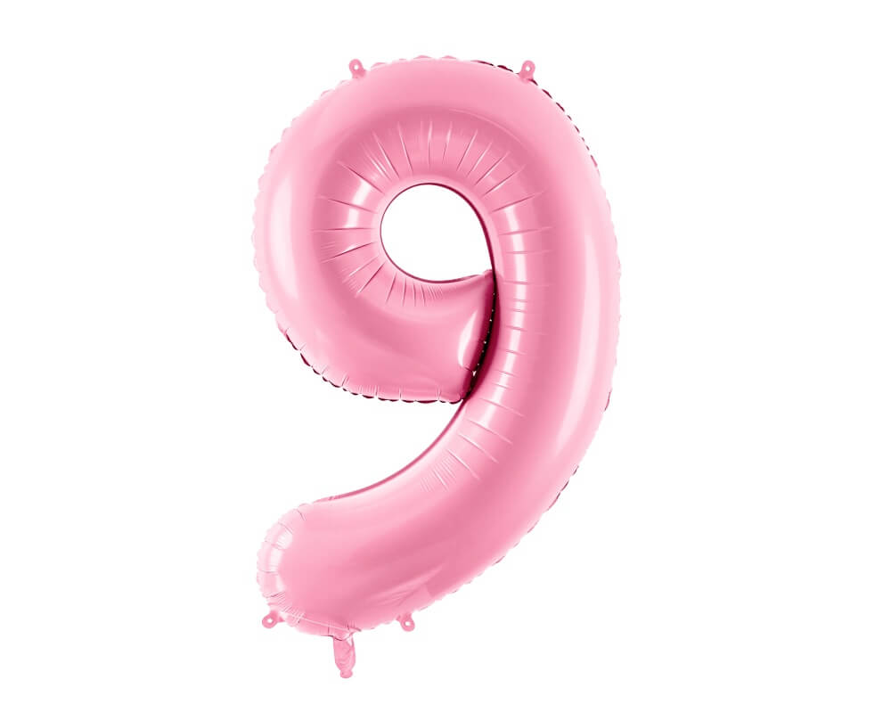 Foliový balónek číslice 9 růžová 86cm +HELIUM
