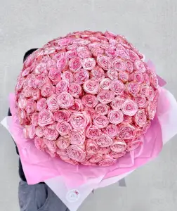 Exkluzivní kytice 201 růžových růží 70cm