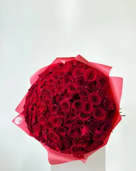 Exkluzivní kytice 101 červených růží 70cm