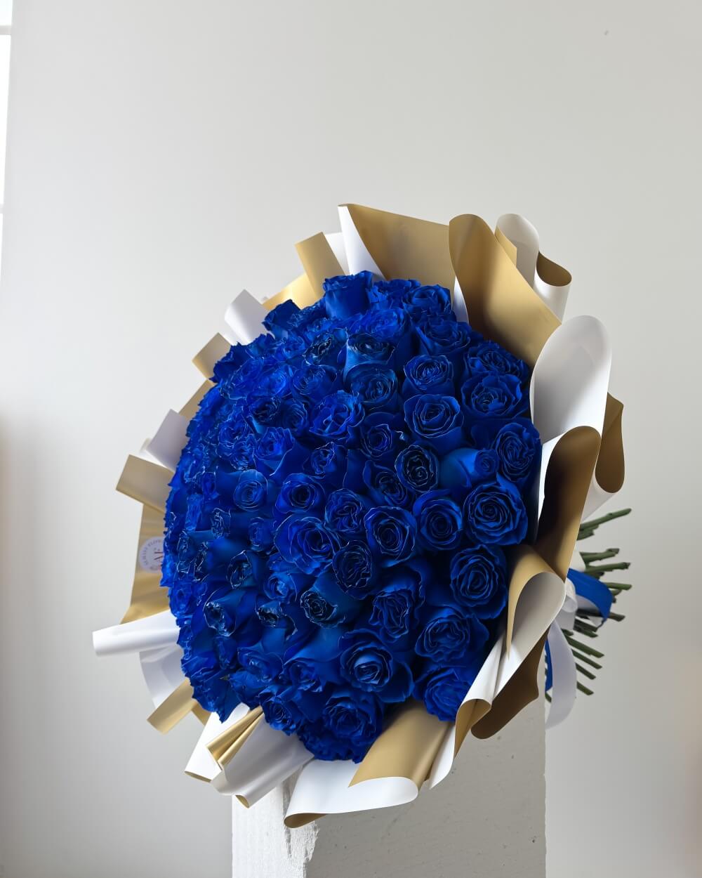 Luxusní kytice 101 modrých růží 70cm