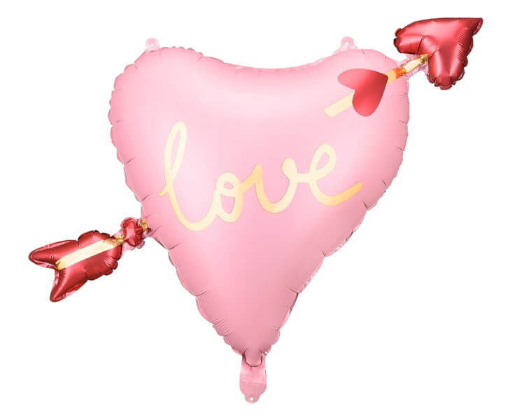 Foliový balónek srdce LOVE s šípem +HELIUM