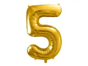 Foliový balónek číslice 5 zlatá 86cm +HELIUM