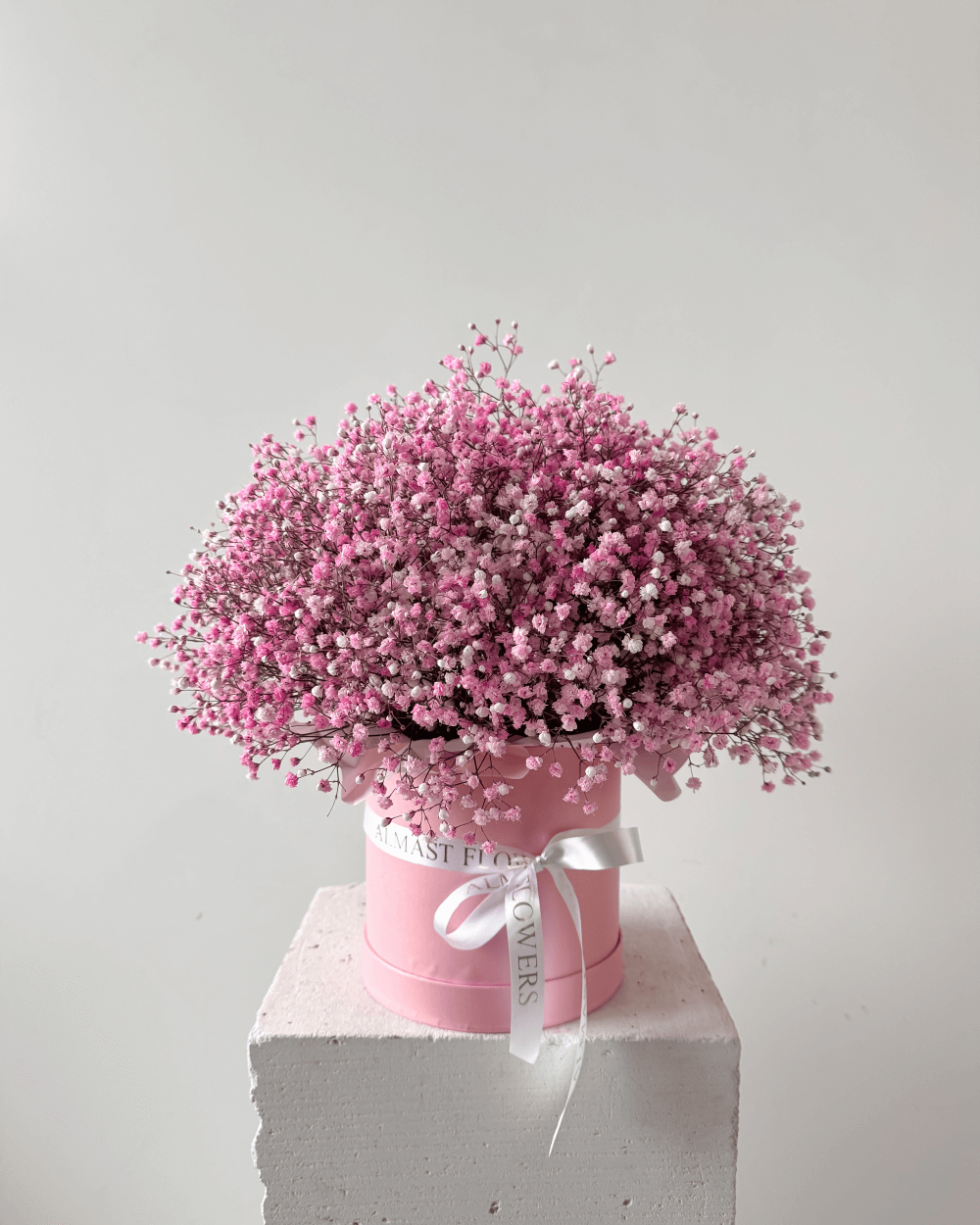 Flower Box s růžovou gypsofilou