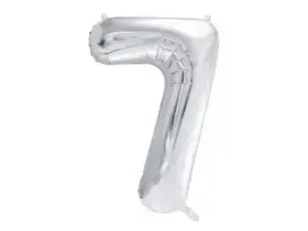 Foliový balónek číslice 7 stříbrná 86cm +HELIUM