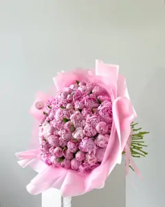 Kytice 101 růžových pivoněk 
