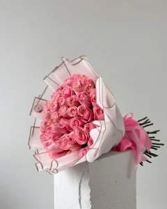 Kytice 51 růžových růží 70cm