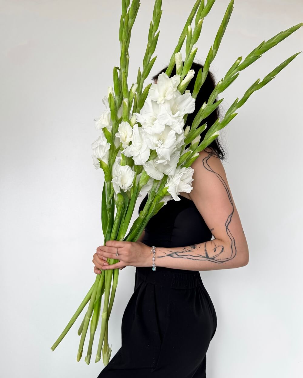 Kytice bílých gladiol