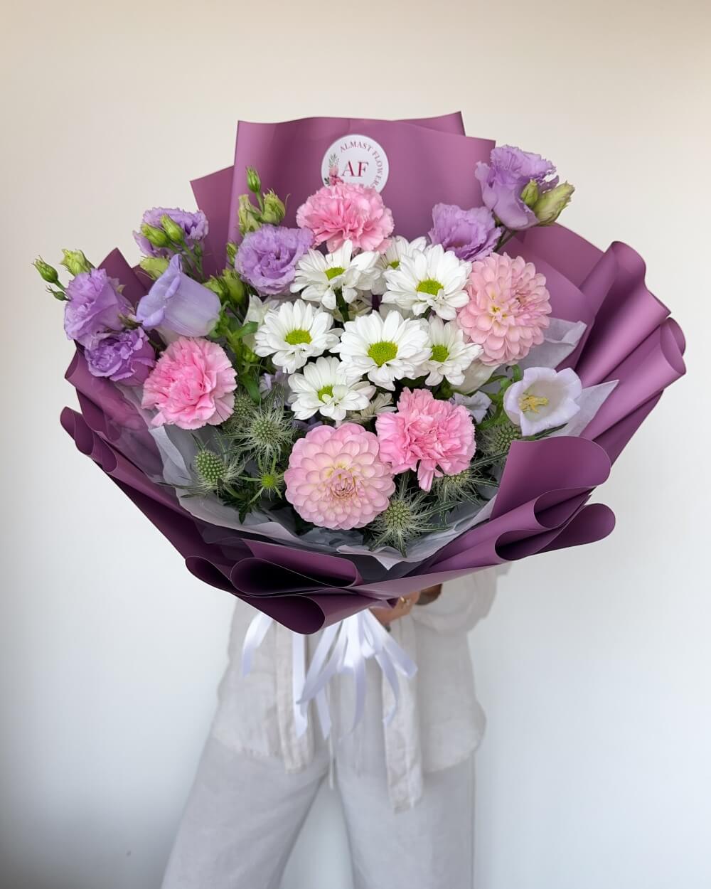 Růžovo fialová kytice pro radost