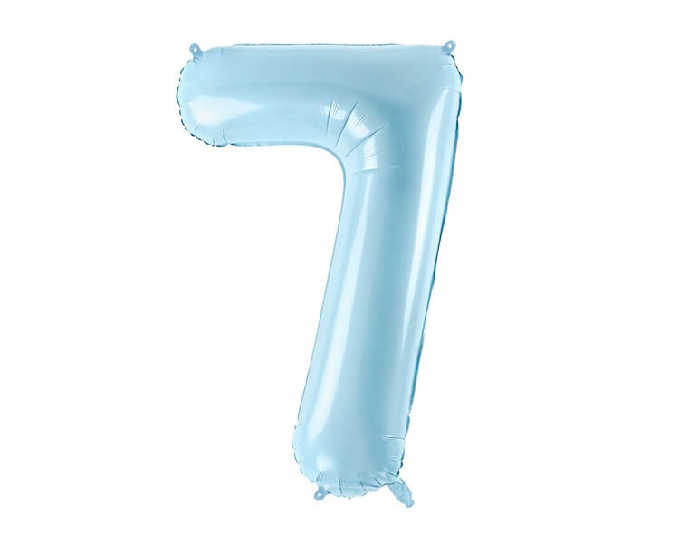 Foliový balónek číslice 7 modrá 86cm +HELIUM