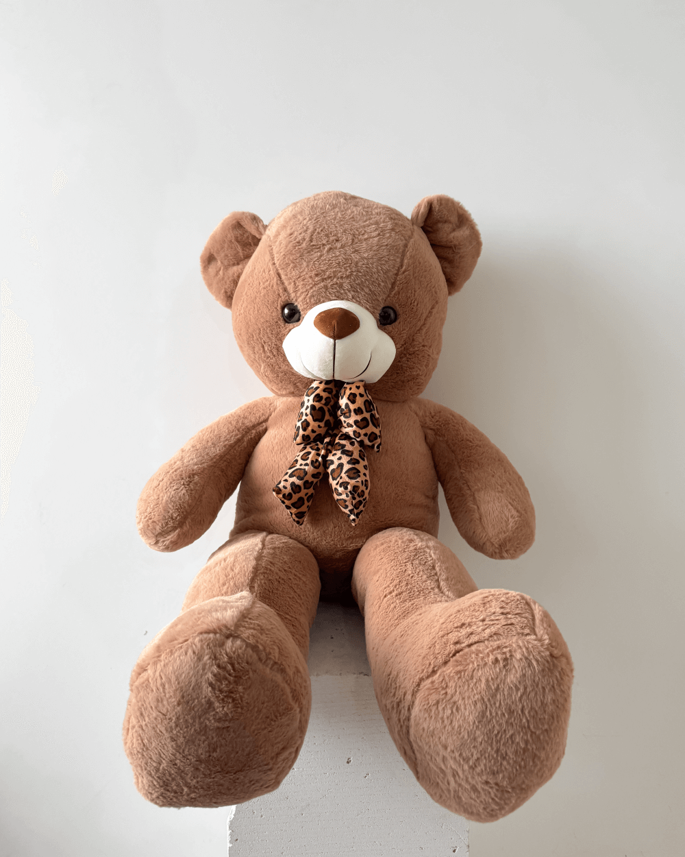 Plyšový medvěd hnědý s mašlí 100cm