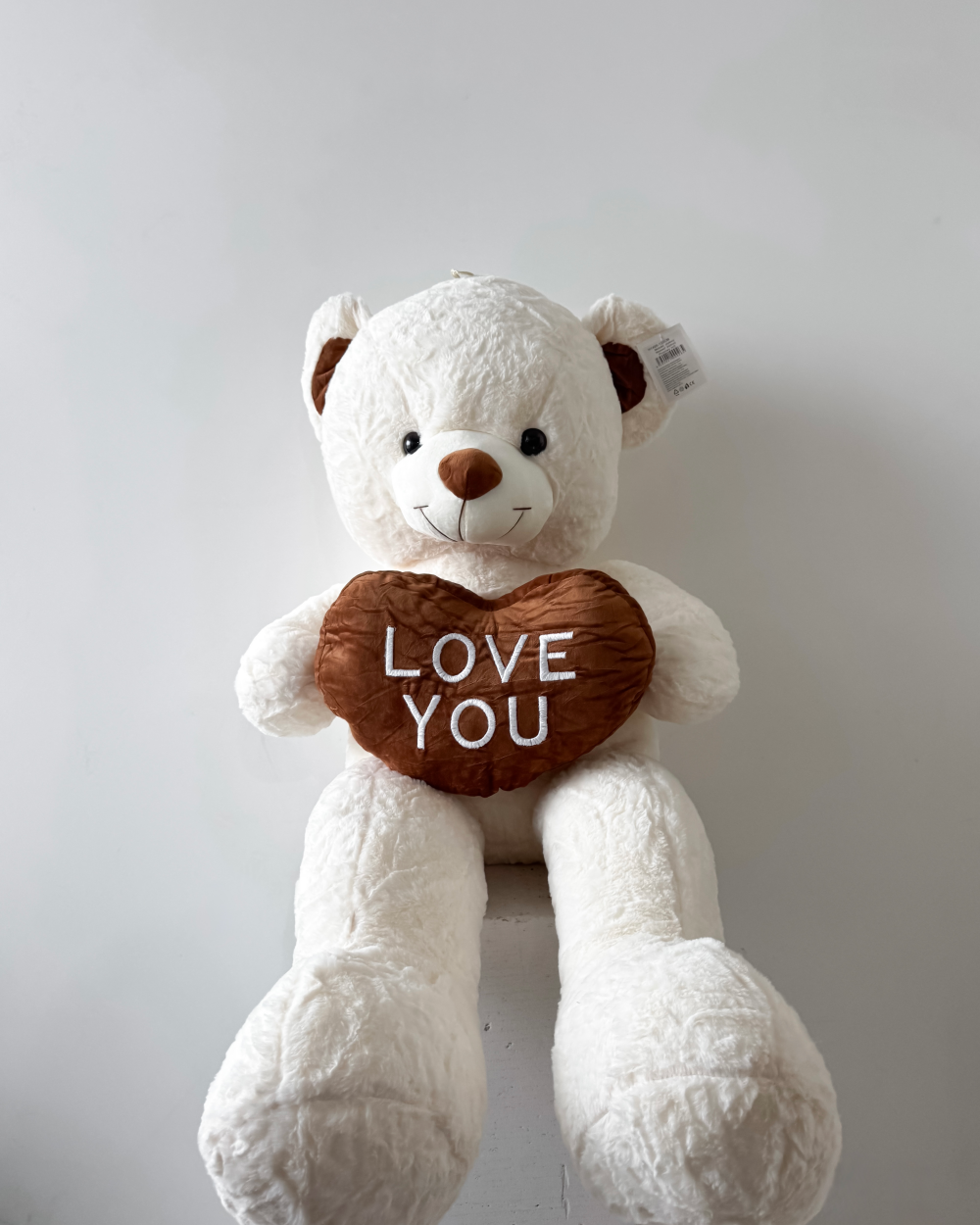 Plyšový medvěd LOVE YOU krémový 120cm