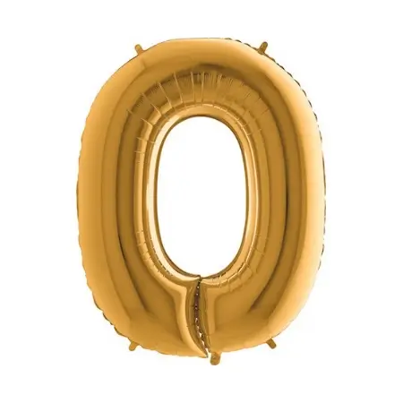 Zlatý fóliový balónek 1m číslo 0 +HÉLIUM