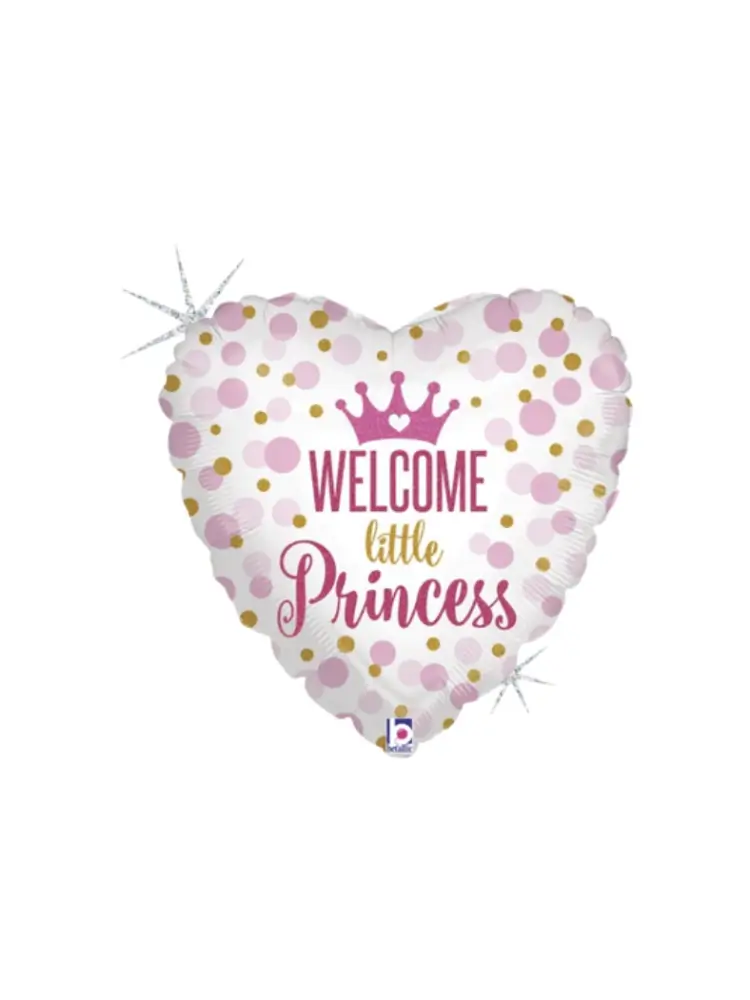 Foliový balónek Srdce Welcome little Princess +HÉLIUM