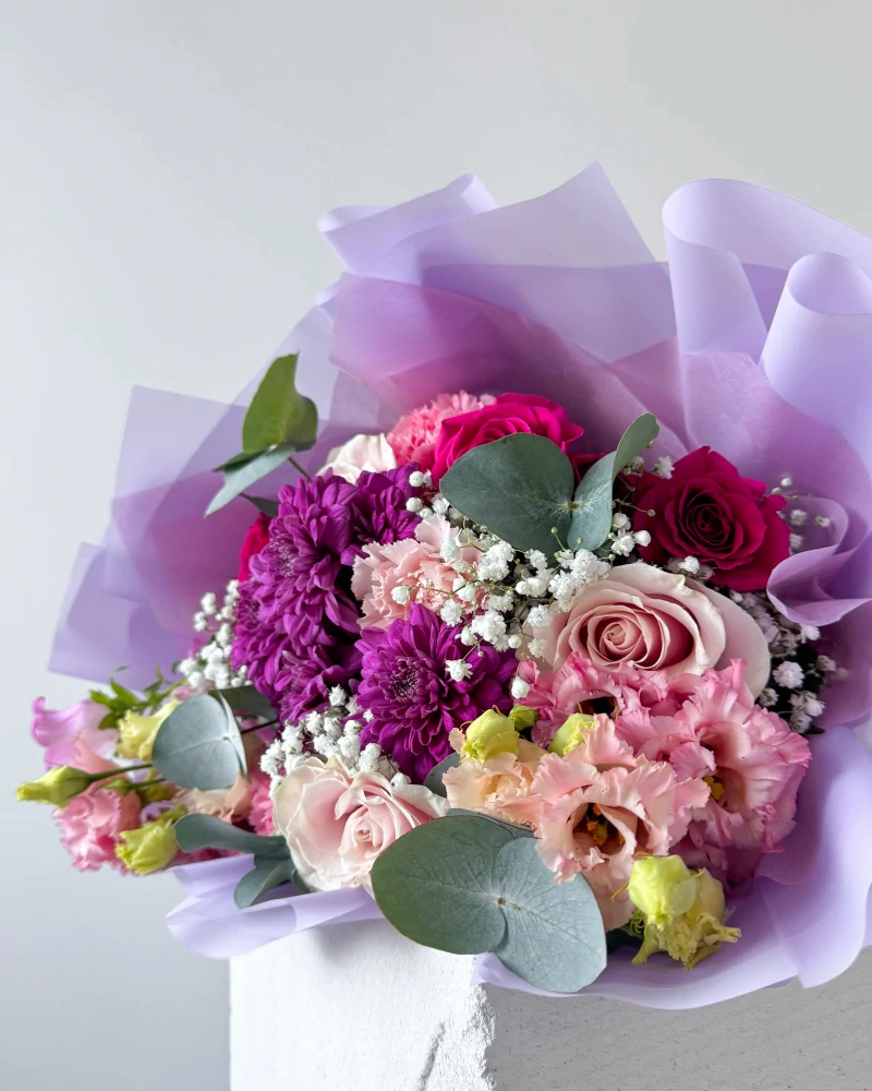 Kytice v odstínech růžové