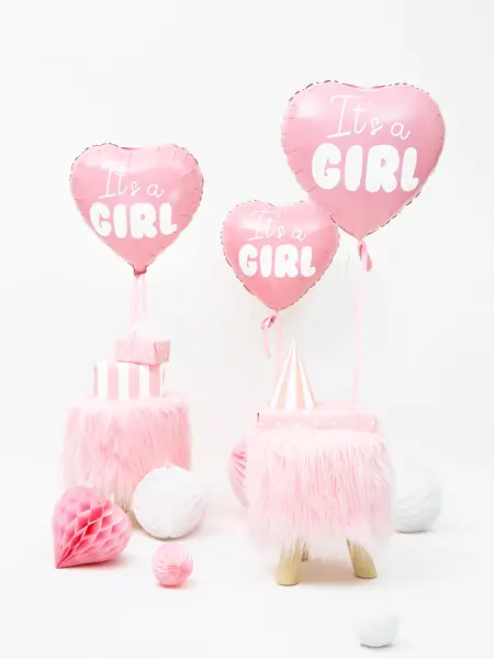Foliový balónek srdce růžové It's a Girl! +HELIUM