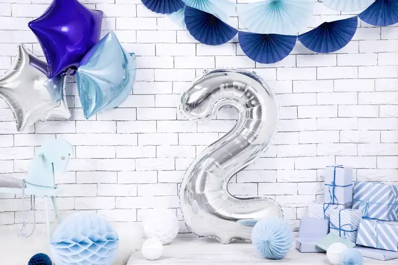 Foliový balónek číslice 2 stříbrná 86cm +HELIUM