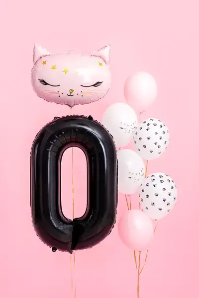 Foliový balónek číslice 0 černý 86cm +HELIUM