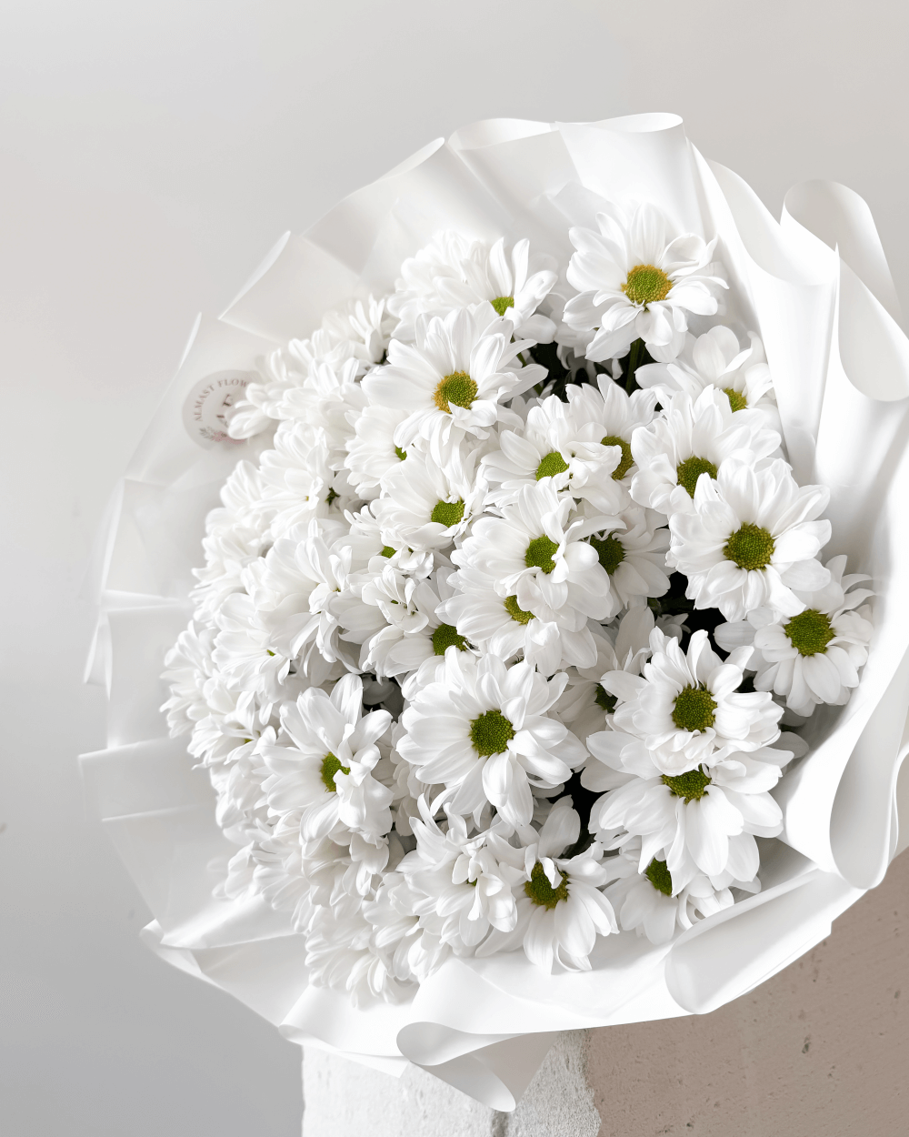 Kytice bílých trsových chryzantém