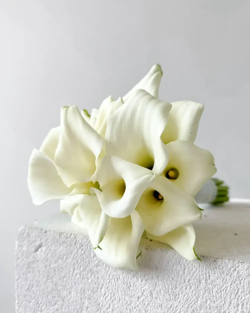 Svatební kytice z bílých kal