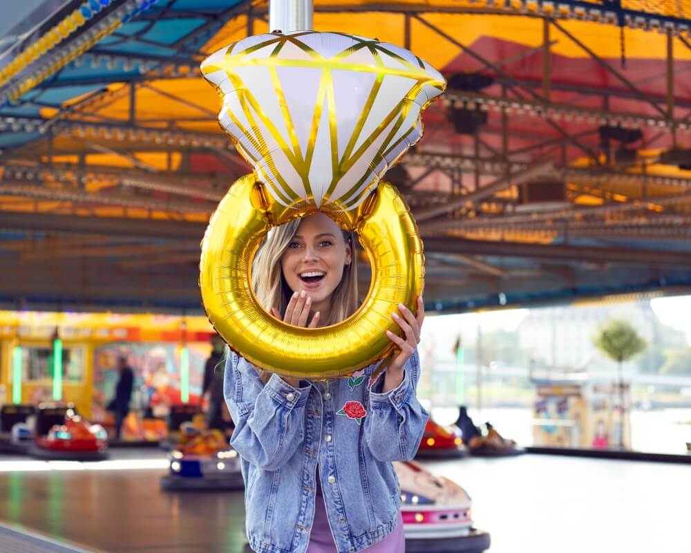 Foliový balónek Zásnubní prsten +HELIUM