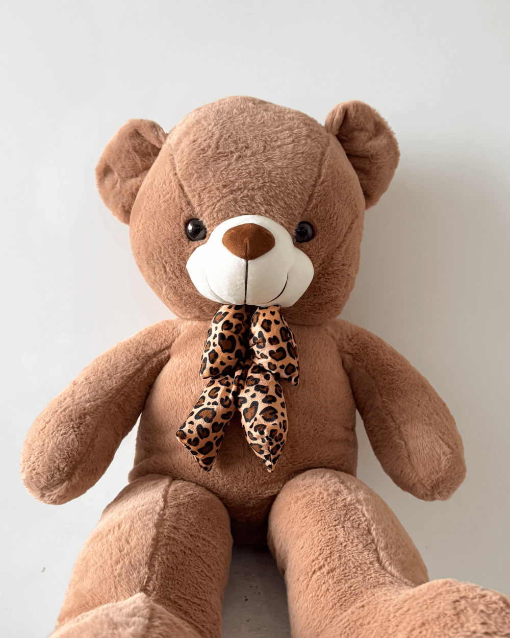 Plyšový medvěd hnědý s mašlí 100cm