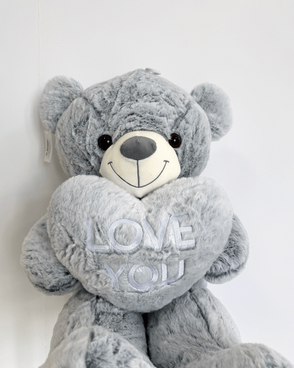 Plyšový medvěd LOVE YOU šedý 80cm