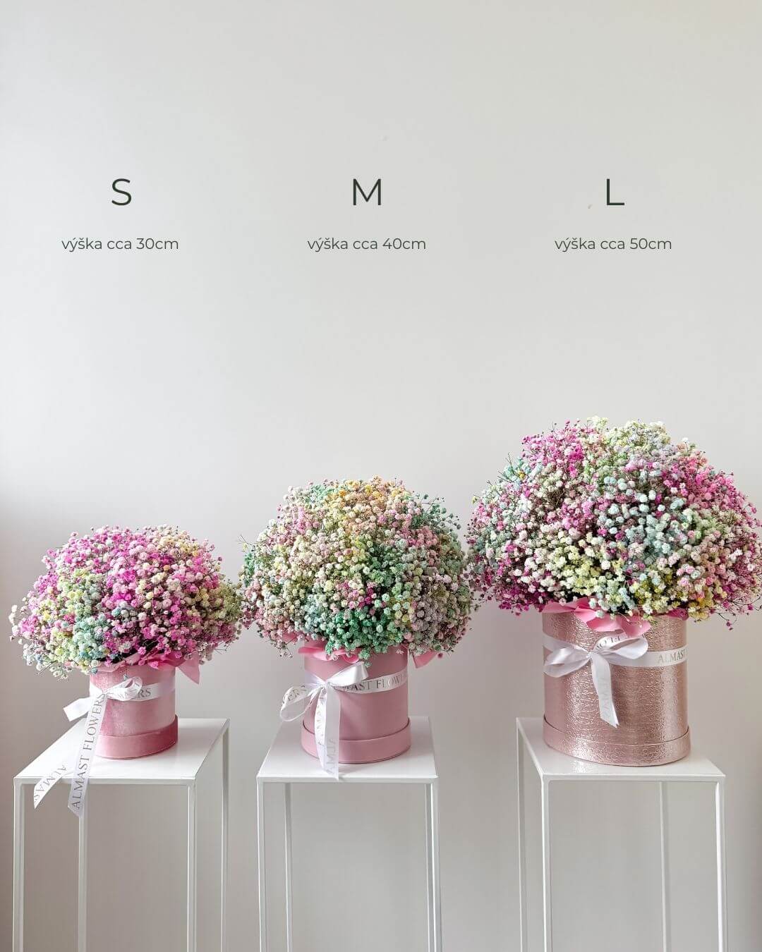 Flower Box s gypsofilou růžová a fialová