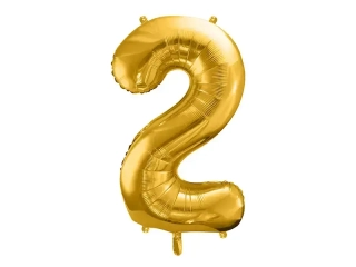 Foliový balónek číslice 2 zlatá 86cm +HELIUM