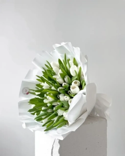 Kytice bílých tulipánů