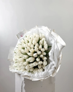 Kytice 101 bílých tulipánů