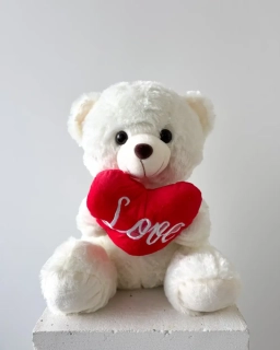 Plyšový medvěd béžový LOVE 35cm