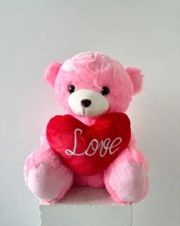 Plyšový medvěd růžový LOVE 55cm